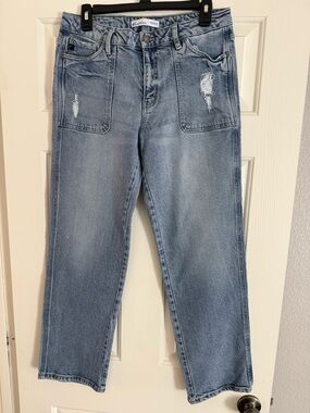 Light Wash Relaxed Straight Jeans